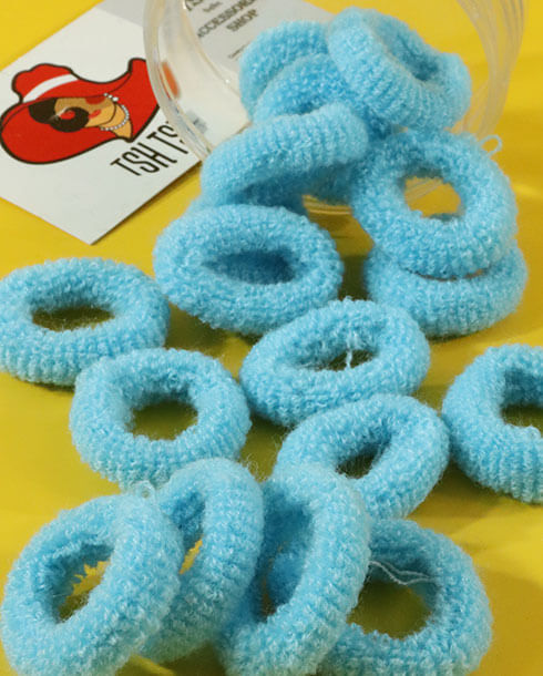 Elastic Hair Band Towel Ring Seamless Light Blue Color