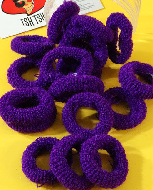 Elastic Hair Band Towel Ring Seamless Purple Color
