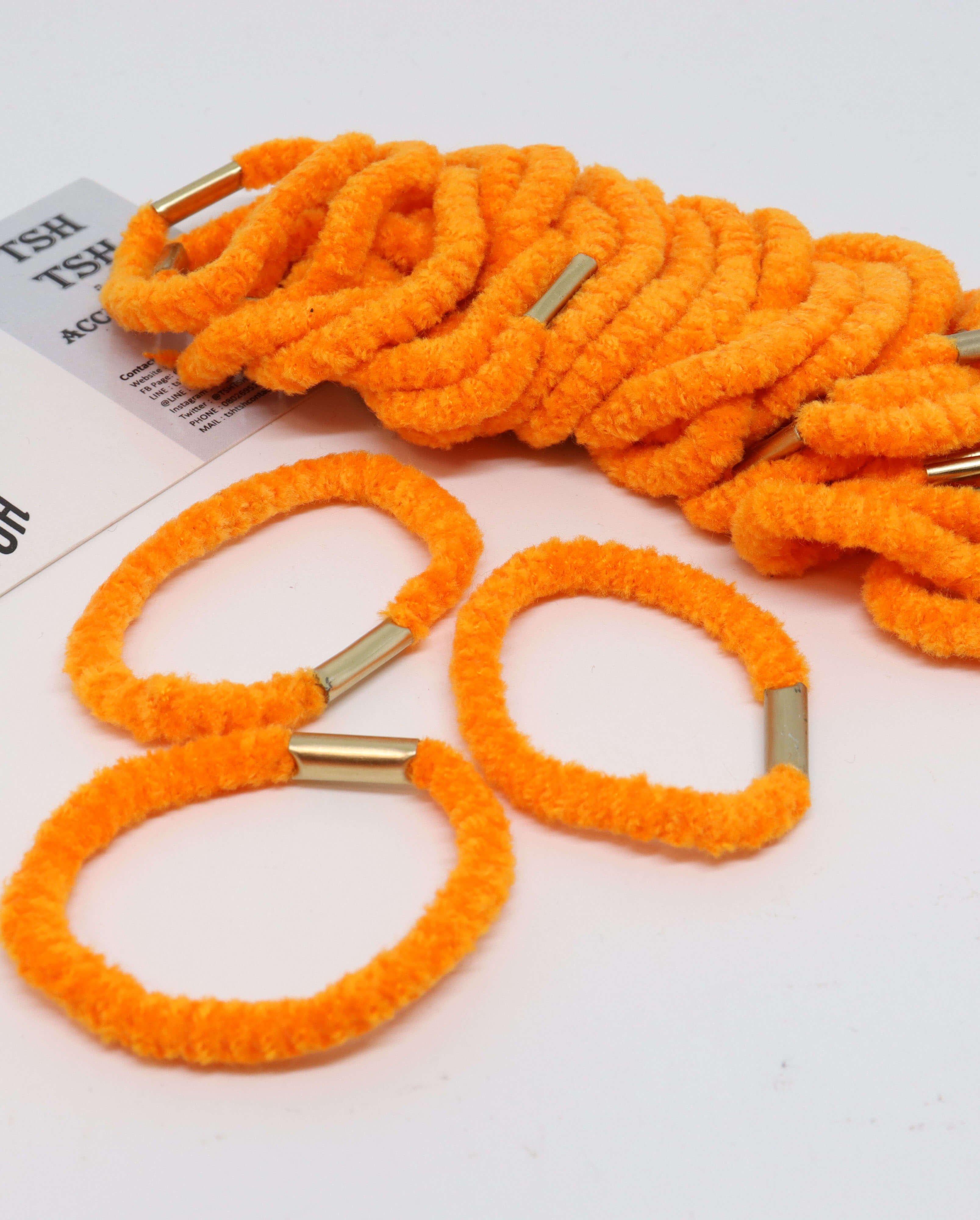Velvet rubber band small size orange color