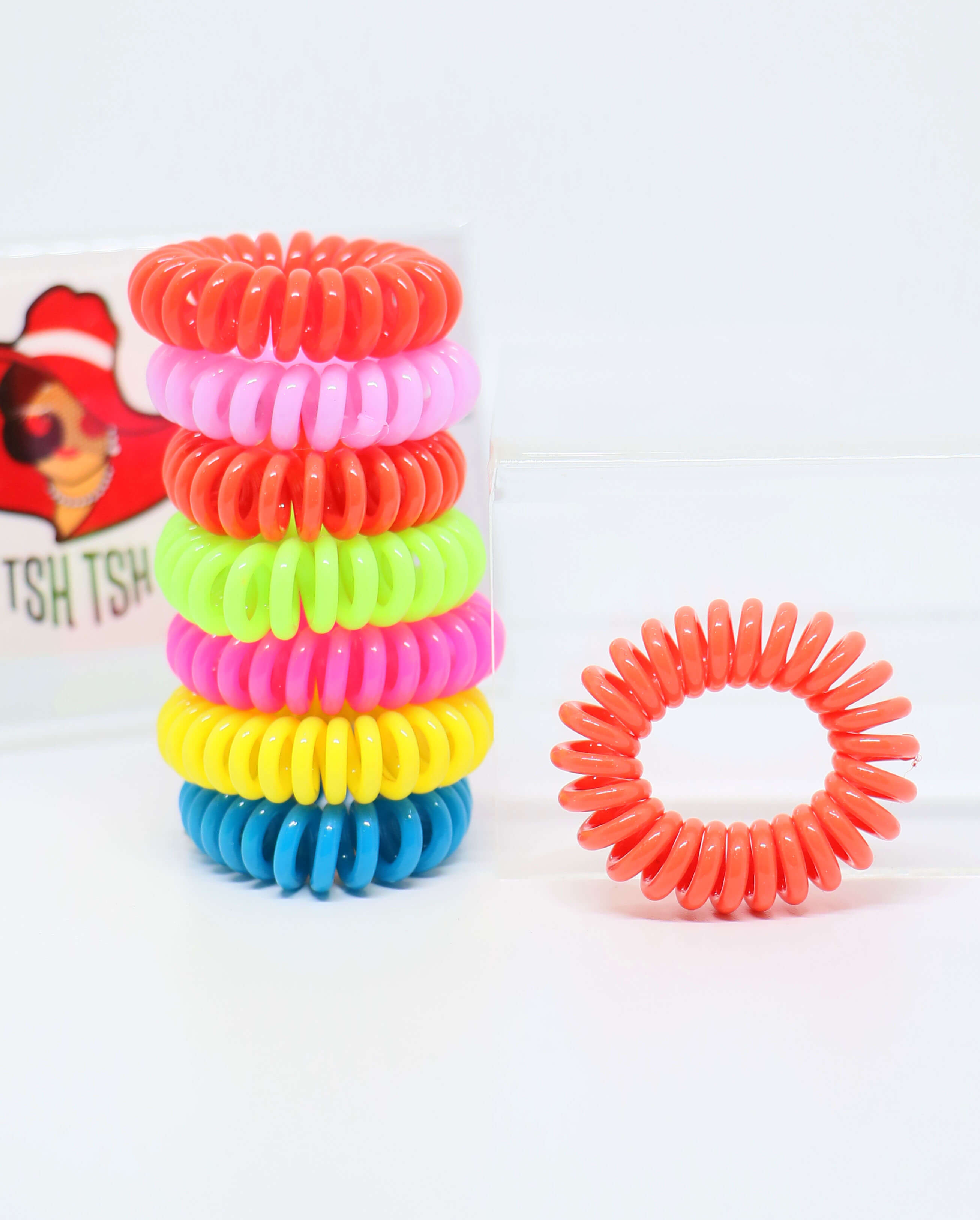 Telephone wire rubber band small size neon shade mixed color