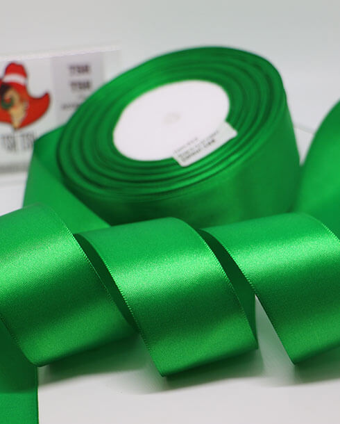1.5 Inch Single-Faced Satin Ribbon 50 Yards Dark Green Color No.19#