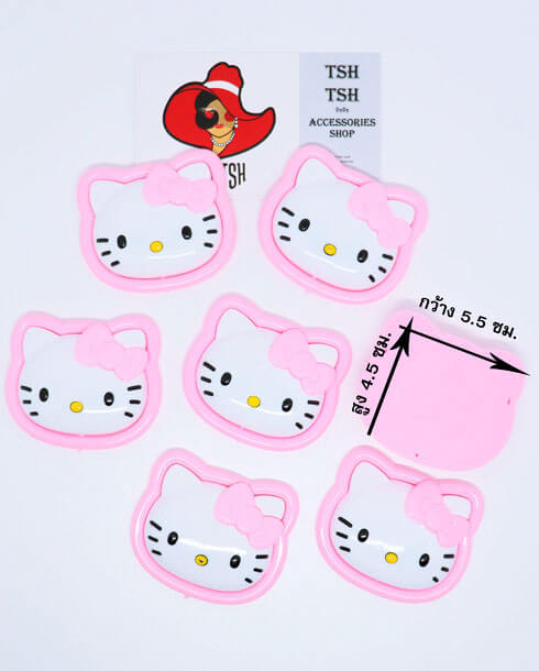 5.5 cm. Plastic Kitty Head Accessories Flat Back Baby Pink Color LKT071