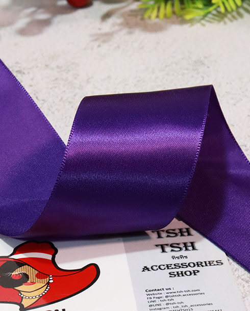 1.5 Inch Silk Ribbon 50 Yards Dark Purple Color 89#
