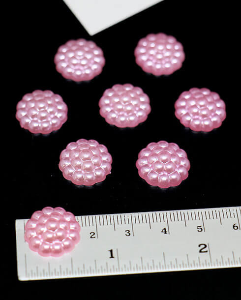 16 mm. Flower Shape Half Round Pearl Pink Color