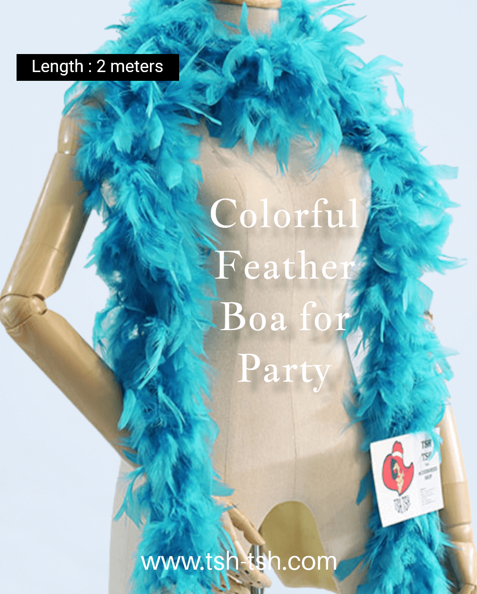 Chandelle Feather Boa 2 meters Light Blue Color