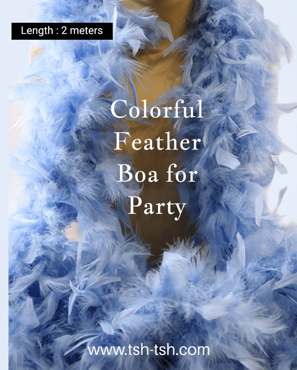 Chandelle Feather Boa 2 meters Cobalt Blue Color