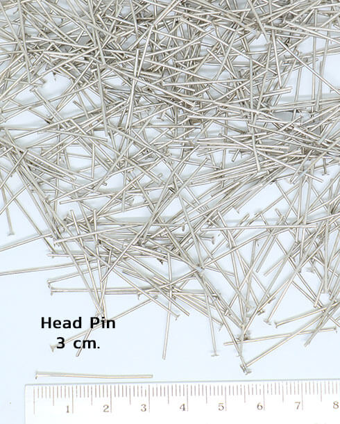 3 cm. Head  Pin Silver Color