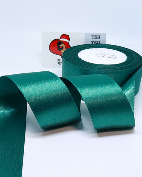 1.5 Inch Double-Faced Satin Ribbon 25 Yards Christmas Green Color No.73#