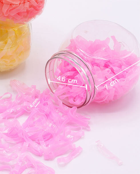 Elastic Rubble Band Large Size Pastel Pink Color Contained in Plastic Bottle