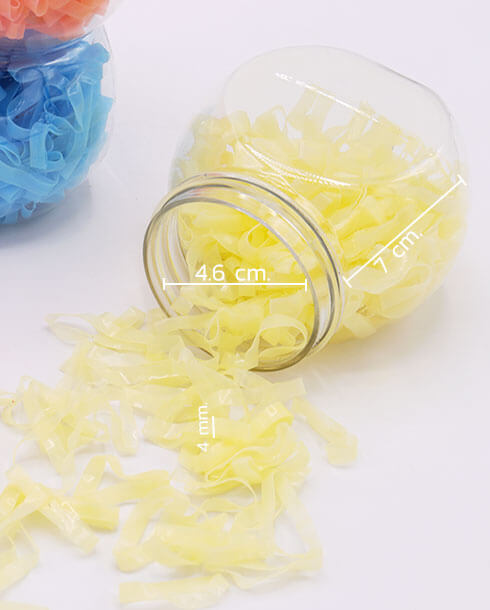 Elastic Rubble Band Large Size Pastel Yellow Color Contained in Plastic Bottle
