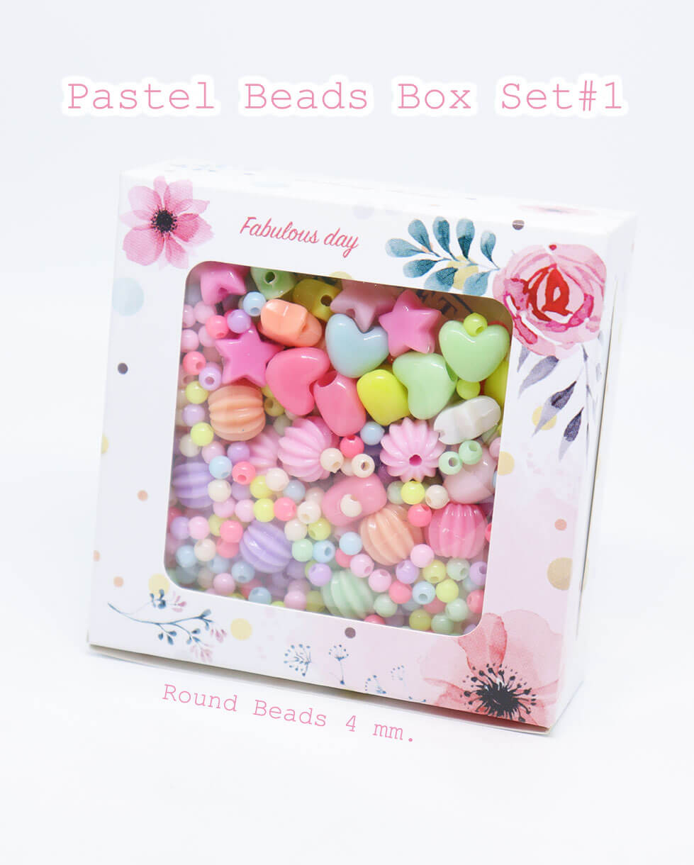 Easy Pastel Beads Box Set Mixed 4 mm. Round