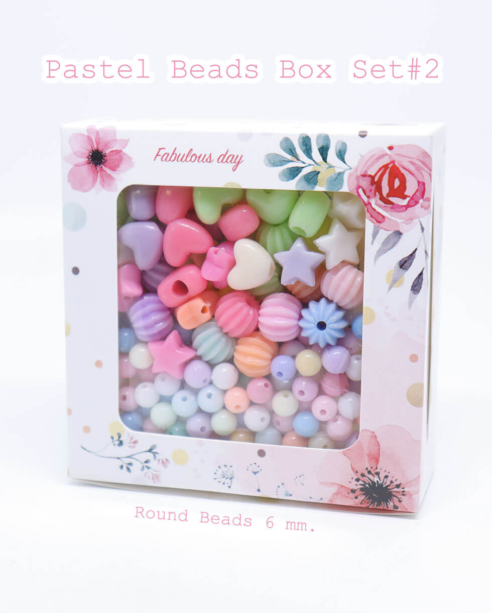 Easy Pastel Beads Box Set Mixed 6 mm. Round