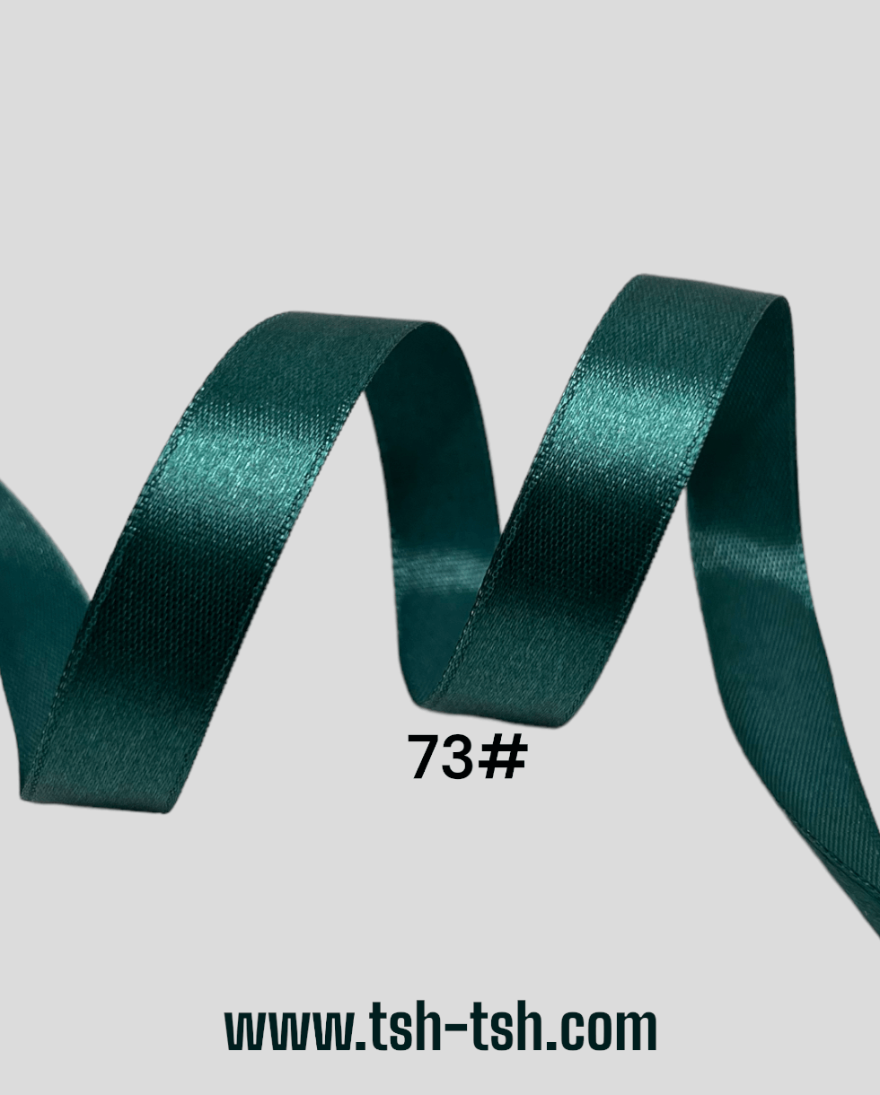 13 mm. (1/2) Single Face Satin Ribbon 25 Yards Teal Color 73#