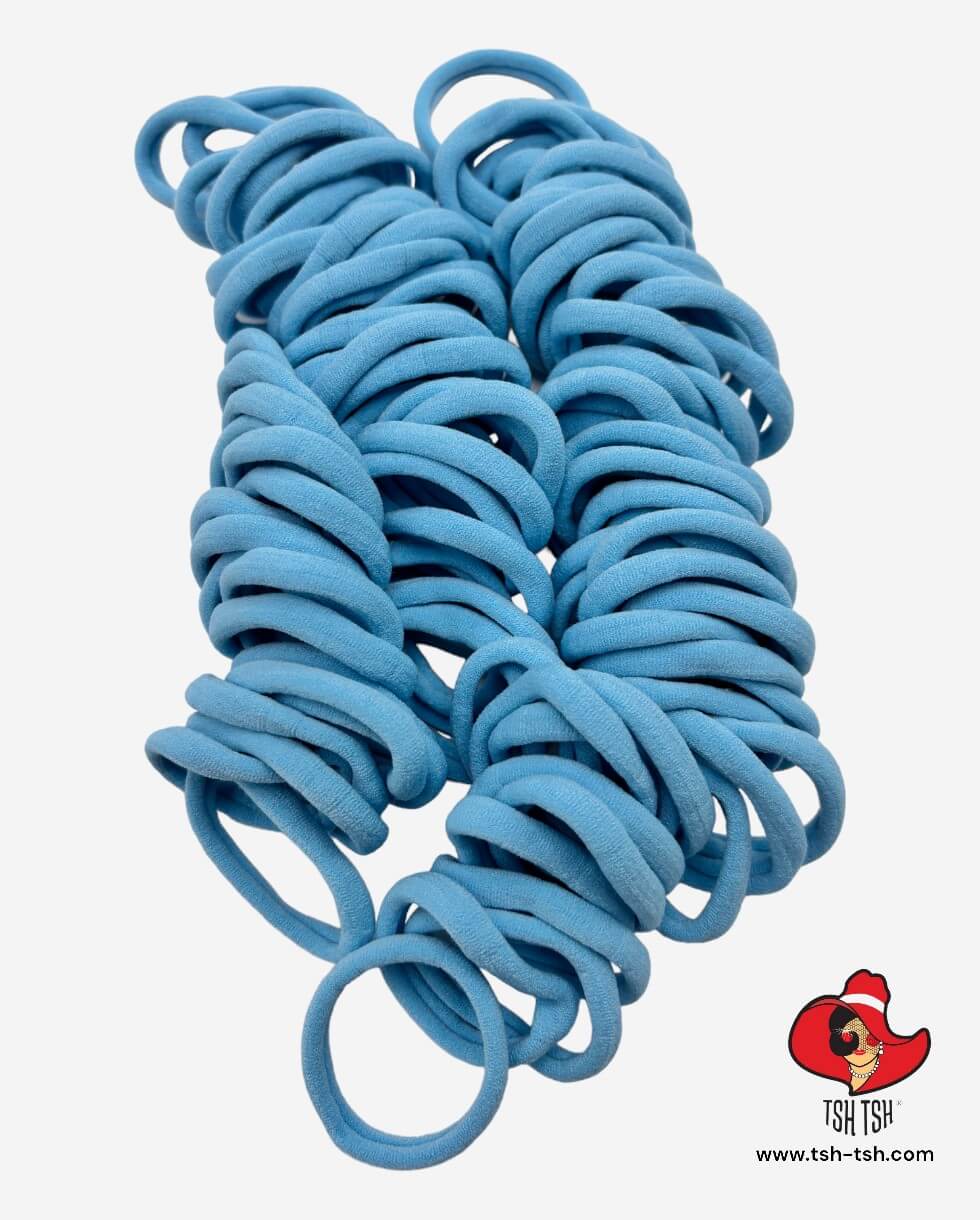 Nylon Elastic Hairand Large Size Light Blue Color