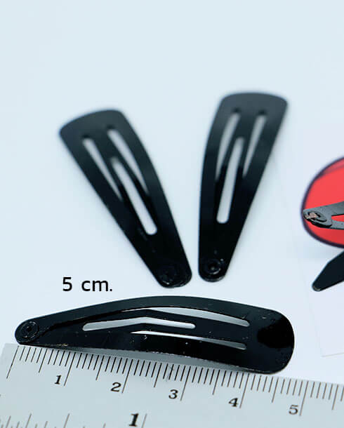 5 cm. Snap Barrette Hair Clip Bow Shape Black Color